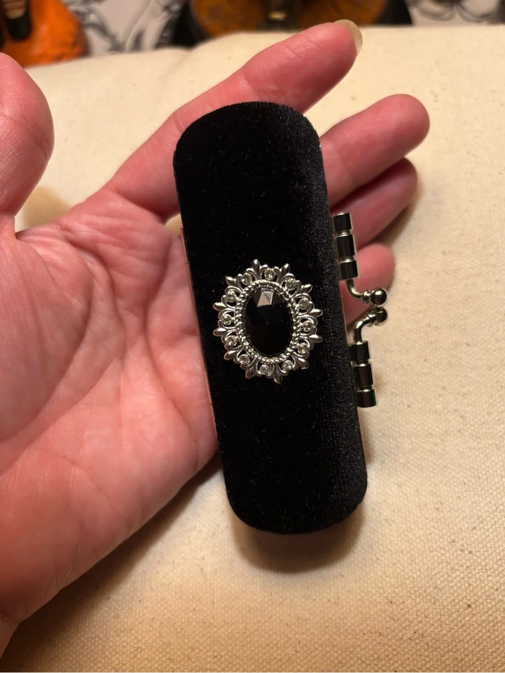 Seance Black Velvet Jeweled Compact